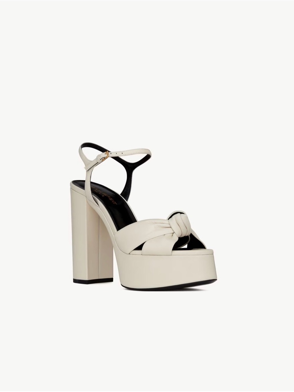 SAINT LAURENT - Bianca - Pearl - Platform Heels in Smooth Leather- Size 6